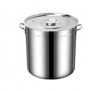 FewNvWa Recipiente de Cocción Comercial con Gran Capacidad Fabricado en Acero Inoxidable Incluye Tapa para Conservación de Adecuado para Servicios de y Hogares, Diámetro 25cm Altura 25cm 10L