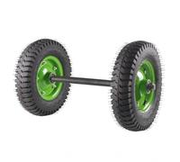 FewNvWa Rueda Reforzada Conjunto de Eje de Acero, 16 Pulgadas Inflable Engrosado 2 Ruedas + Eje Sólido De 110 Cm