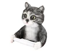 FewNvWa Soporte para Papel Higiénico Porta de Papel Animal Realista Organizador Resistente en Resina Lujosa Y Detalles Artísticos Adecuado para Baño Do, Gato, Individual