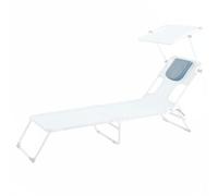 FewNvWa Sunbathing Recliner Silla Reclinable Portátil con Cavidad Facial Ergonómica Toldo Flexible y Almohada Extraíble Marco de Acero Grueso Plegable, Blue