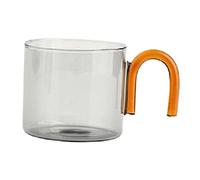 FewNvWa Taza de Café con Asa de Vidrio Hecho a Mano para Té Latte Cappuccino Leche Uso Diario Fácil de Limpiar Adecuada para Mujeres Parejas Novia Regalos, GRIS, tal como se describe