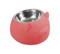 FewNvWa Tazón para Gato Cuenco Inclinado Antideslizante Comedero Desmontable Acero Inoxidable Diseño Lindo Adecuado para Perros Gatos Alimentación en Casa Via, Rosa