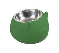 FewNvWa Tazón para Gato Cuenco Inclinado Antideslizante Comedero Desmontable Acero Inoxidable Diseño Lindo Adecuado para Perros Gatos Alimentación en Casa Via, Verde