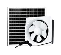 FewNvWa Ventilador Solar para Exteriores Kit Ventilador de Ventilación Solar Extractor Silencioso Ventilador Energéticamente Eficiente Material PP Adecuado P, 10inch Fan 20w Solar