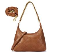 Fexkean Bolso de Hombro Piel Genuina Para Las Mujere,Y2K Moda Bolsos Bandolera Para Mujeres,Mini Hobo Bag Retro Moderno,Bolso de Axilas Mujer con Correas de Hombro Ajustables(FS103-Braun)