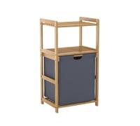 Fexplendid Cesta Ropa Sucia, Mueble Ropa Sucia, Bambú, 80X43X33cm, Compartimentos de 50L, Laundry Basket & Mueble de Lavandería de Baño, con 2 Estantes