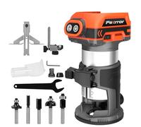 Fexrror Fresadora de Madera Compatible con Makita 18V Batería, Fresadora de Mano con 6 Velocidades, Motor Sin Escobillas, 30000 RPM, 5 Piezas Fresas (Sin Batería)