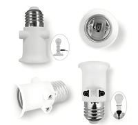 FExYinz Adaptador E27 portalámparas con enchufe, enchufe para casquillo de bombilla,convierte casquillo en toma de corriente, 250V 2A, fácil instalación, material ignífugo, blanco 2 Pcs