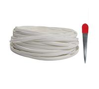 Feyart Kit de reparación de ratán blanco de 60 m y 8 mm, mimbre sintético acanalado reversible + herramienta de tejido para reparación de muebles de patio al aire libre