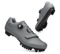 Feyenold Zapatillas de MTB Hombre y Mujer - Zapatillas de Ciclismo/Mountain Bike Compatibles con Calas SPD,Gris EU 46