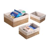 Feyiubmen Cesta de Almacenamiento Trenzada - Juego de 3 Unidades para Juguetes, Baño y Cambio de Pañales - Organizador Tejido para Habitación de Niños