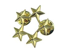 FEYLIE Insignia de estrella de cinco puntas, insignia de estrella de cinco puntas de metal para solapa, broche de pentagrama, pines de hombro para mujeres y hombres, joyería para decoración de