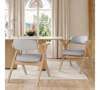 feynoss Juego de 4 sillas de comedor plegables de madera maciza con reposabrazos, cómodas, de lino transpirable, ahorra espacio, plegables, para comedor, salón, cafetería, gris