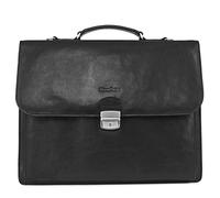 FEYNSINN Berlin Portadocumentos Grande XL Cuero para Hombre I Maletín Ejecutivo con asa para el Hombro 15,6" con Compartimento para el portátil I Portafolio para Hombre Emilio Negro Hecho a Mano
