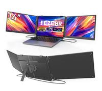 FEZOBR - Extensión de pantalla para ordenador portátil de 14", FHD 1080p ultra fino, triple monitor portátil, monitor portátil con altavoz integrado, Plug & Play