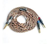 Fezzlo Cable de auriculares para monitor, cable auxiliar de cobre alemán de 8 hebras, enchufe dual de 3,5 mm, compatible con Hifiman HE4XX Edition XS MEZE 99 109 Pro FiiO FT1 para músicos y audiófilos