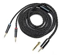 Fezzlo Cable de auriculares para monitor, cable auxiliar de cobre alemán de 8 hebras, enchufe dual de 3,5 mm compatible con Hifiman Edition XS HE400SE MEZE109 Pro FiiO FT1 FT7 para músicos y