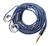 Fezzlo IEM - Cable de repuesto para auriculares de 16 núcleos, chapado en plata, cable QDC-C de 1,5 m para monitor de oído KZ ZS10 PRO ZSN PRO X CCA C12 (empotrado, 2 pines, 4,4 mm, 1,5 m), color