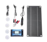 ff-Grid - Fuente de alimentación, cargador portátil ligero de silicona monocristalina compatible con batería de coche, barco y luces solares de calle