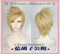 FF15 Final Fantasy XV Cosplay Prompto Argentum Short Linen Blonde Cosplay Disfraz Peluca Resistencia al calor Fibra Cabello + Peluca gratis