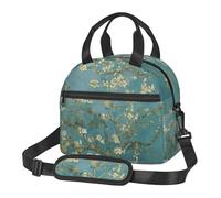 FFCVZAA Bolsa de almuerzo aislada con estampado de almendros y flores de almendro y almacenamiento versátil, reutilizable, para adultos y estudiantes
