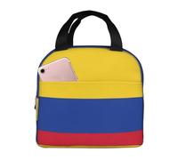 FFCVZAA Bolsa de almuerzo aislada impermeable con estampado de bandera de Colombia, fácil de limpiar, paquete escolar para estudiantes, comida, bebida, aperitivo