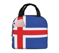 FFCVZAA Bolsa de almuerzo aislada impermeable con estampado de bandera de Islandia, fácil de limpiar, paquete escolar para estudiantes, comida y bebida