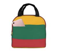 FFCVZAA Bolsa de almuerzo aislada impermeable con estampado de bandera de Lituania, fácil de limpiar, paquete escolar para estudiantes, comida, bebida