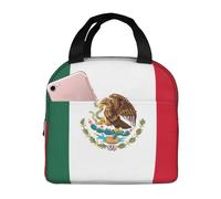 FFCVZAA Bolsa de almuerzo aislada impermeable con estampado de bandera de México, fácil de limpiar, paquete escolar para estudiantes, comida y bebida