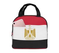 FFCVZAA Bolsa de almuerzo aislada impermeable con estampado de bandera egipcia, fácil de limpiar, paquete escolar para estudiantes, comida, bebida
