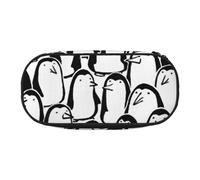 FFCVZAA Elegante estuche de viaje con estampado de multitud de pingüinos, bolsa de maquillaje para estudiantes, artículos esenciales de aseo, Black, Talla única, Organizador de bolsas