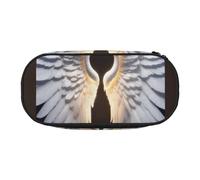 FFCVZAA Estuche de viaje con estampado de alas de ángel, neceser esencial para estudiantes, artículos de aseo, Black, Talla única, Organizador de bolsas