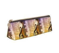 FFCVZAA Estuche para lápices con diseño de piano y violín y notas musicales, ideal para escuela, escuela, oficina, niños y niñas