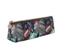 FFCVZAA Estuche para lápices con estampado de la bandera de la Estatua de la Libertad, ideal para escuela, universidad, oficina, niños y niñas, suministros de estudio