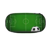 FFCVZAA Green Grass - Estuche para lápices de moda, diseño de campo de fútbol, parque infantil, bolsa de aseo de viaje para estudiantes, Black, Talla única, Organizador de bolsas