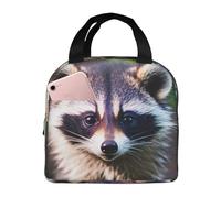 FFCVZAA Little Raccoon Face 1 Print - Bolsa de almuerzo aislada impermeable fácil de limpiar para estudiantes, paquete de comida y bebida