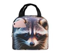 FFCVZAA Little Raccoon Face Print - Bolsa de almuerzo aislada impermeable fácil de limpiar para estudiantes, paquete de comida y bebida