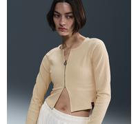 FFF Chill Rib Cárdigan de fútbol con cremallera completa y diseño entallado Nike - Mujer - Marrón M (EU 40-42)