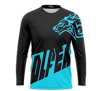FFFF & OLFEH Hombre Ropa de Ciclismo para Verano,Camiseta Moto Bicicleta Jersey Manga Larga Ciclismo MTB Camiseta Cuesta Abajo Ropa Motocross Enduro Bicicleta de Monta (L,FA04)