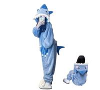 FFFF & OLFEH Pijama de Una Pieza, Peludo Caliente,Onesie Cosplay Animal para Mujeres, Niños Adultos Navidad Entero (Blue,L)