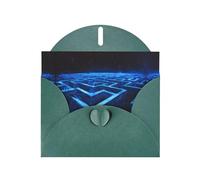 FFGhjk Tarjeta de felicitación de línea recta con diseño de laberinto verde oscuro (con sobre), 6 x 4 pulgadas, perfecta para Acción de Gracias, cumpleaños, bodas, fiestas de vacaciones