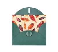 FFGhjk Tarjeta de felicitación de seis plumas de colores verde oscuro (con sobre), 6 x 4 pulgadas, perfecta para Acción de Gracias, cumpleaños, bodas, fiestas de vacaciones