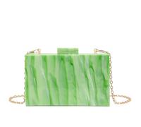 FFHAO Bolso de mano cuadrado pequeño con lentejuelas acrílicas a juego, Verde fantasía, 18x5x11cm