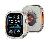 FFHAO Carcasa de metal para Apple Watch Ultra 2 de 49 mm Series 10 de 46 mm, carcasa protectora de aluminio, marco de parachoques para iWatch Series 10, 9, 8, 7, 6, 5, 4, SE (titanio, Ultra 2-1 de 49