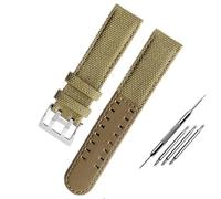 FFHAO Correa de cuero de lona inferior para reloj Hamilton Khaki Field H68201993 H7060596, correa de reloj Seiko, correa de reloj de 20 mm, correa de reloj de 22 mm con hebilla, 20mm, Ágata