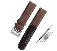 FFHAO Correa de cuero de lona para reloj Hamilton Khaki Field H68201993 H7060596 Correa de reloj Seiko correa de reloj 20 mm 22 mm hebilla, 20mm, Agate