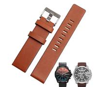 FFHAO Correa de cuero de vaca para reloj DIESEL DZ7312 | DZ4323 | DZ7257 con hebilla de acero inoxidable de 24, 26, 27, 28, 30 mm de ancho plana, 24mm, Ágata