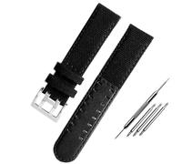 FFHAO Correa de piel de lona para reloj Hamilton Khaki Field H68201993 H7060596, correa de reloj Seiko, 20 mm, 22 mm, hebilla, 22mm, Ágata