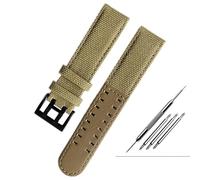 FFHAO Correa de piel de lona para reloj Hamilton Khaki Field H68201993 H7060596, correa de reloj Seiko, 20 mm, 22 mm, hebilla, 22mm, Ágata