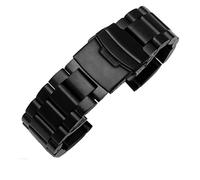 FFHAO Correa de reloj de acero inoxidable de 5,5 mm de grosor sólido de gran tamaño, color negro plateado, 22 mm, 24 mm, 26 mm, correa de metal mate para reloj de pulsera, 24mm, Ágata